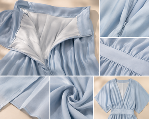 Vestido de Sirena con Cuello en V para Mujer, Calidad de Exportación, Ecológico, Informal, para Vacaciones de Verano en la Playa, Cómodo, Transpirable y Suave - Product Image 5