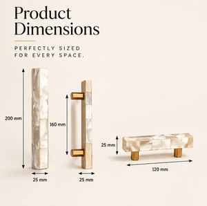 Tirador de Mueble con Incrustaciones de Nácar, Acabado en Latón Dorado, Tirador Decorativo para Puerta, Herraje para Muebles - Product Image 5
