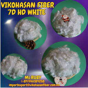 ใยสังเคราะห์ 7D HD สีขาวแบบกลวง ไม่เคลือบซิลิโคน ยี่ห้อ Vikohasan PSF ผู้ผลิตใยโพลีเอสเตอร์แบบสแตปล์ วัสดุสำหรับยัดไส้ผ้านวม - Product Image 3