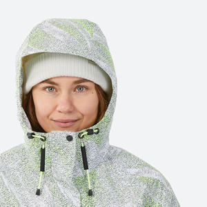 Chaqueta de Esquí Impermeable para Niñas, con Capucha, Estampado Geométrico, Aislamiento Sintético, Cierre Completo con Cremallera, Ropa para la Nieve, Corte Regular, Estilo Deportivo - Product Image 5