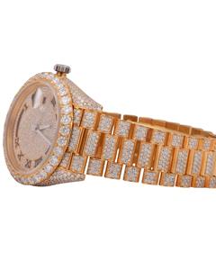 Reloj de lujo personalizado con diamantes incrustados para hombre, completamente automático, de acero inoxidable, con números arábigos, reloj de pulsera con diamantes de moissanita. - Product Image 2