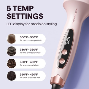 Rizador de <span class=keywords><strong>Pelo</strong></span> Wavytalk WA 206 de 1.5 Pulgadas con Cepillo Térmico, Doble Voltaje, Turmalina Rosa, Tecnología de Iones Negativos y 5 Temperaturas - Product Image 3
