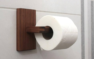 Modern Wood <b>Wall</b> <b>Mounted</b> <b>Toilet</b> Paper <b>Holder</b> Single Tier Bathroom Storage Rack <b>toilet</b> paper <b>holder</b> use - Product Image 1