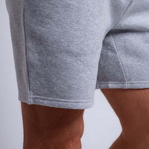 Shorts décontractés pour hommes en coton gris avec cordon de serrage, taille mi-haute, avec poches, en tissu tricoté respirant, longueur courte - Product Image 6