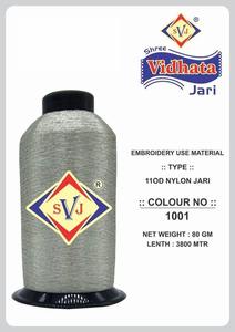 Hilo de Nailon Metálico Plateado de Primera Calidad SHREE VIDHATA JARI 1001 Denier 110D, Tipo MX, para Bordado Manual en la Industria Textil - Product Image 3