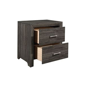 Contemporary Design 1pc Dark Gray Finish Nightstand with <b>Chrome</b> Tone Handles Bed <b>Side</b> <b>Table</b> for Bedroom Furniture - Product Image 4