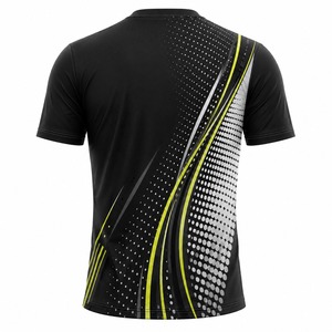 Camiseta Deportiva de Manga Corta para Hombre, Negra, Lisa, de Secado Rápido, 100% Algodón, con Logotipo Frontal, Corte Regular, Cuello Redondo - Product Image 5