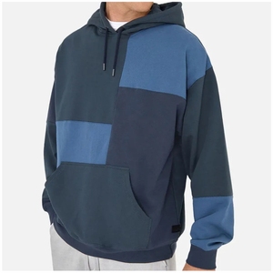 Sweat à capuche streetwear style hip-hop pour homme, effet délavé, vente en gros, pull-over streetwear uni épais pour homme - Product Image 4