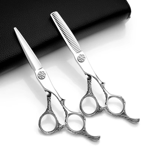 Ciseaux de coiffure professionnels, ciseaux de coiffeur 5,5 pouces, outil de coupe et d'éclaircissement, outil de barbier manuel en acier inoxydable - Product Image 5