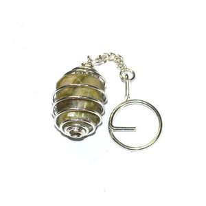 Llavero de Cuarzo Natural Transparente Umar Agate con Mosquetón Enrollado en Alambre - Ligero, Impermeable, Portátil, Ideal para Regalo - Product Image 1