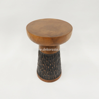 Tabouret rond en bois sculpté, ottoman d'appoint en bois massif, siège latéral pour salon, chambre à coucher, décoration intérieure