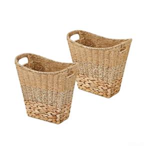 Cestas de Almacenamiento Ecológicas Tejidas de Jacinto de Agua con Asas, Estilo Rústico, Multiusos para el Hogar - Product Image 1