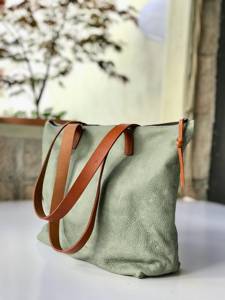 Nuevo Bolso Tote de Cuero Genuino para Mujer, Resistente al Agua y al Viento, con Cierre de Cremallera, Color y Logotipo Personalizables - Product Image 6
