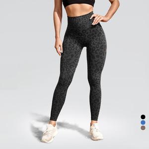 Leggings de yoga sans couture pour femmes, imprimé léopard, taille haute, effet ventre plat et rehaussement des fesses, pour le fitness et l'exercice - Product Image 2