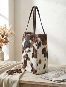 Bolso de Hombro de Mujer de Cuero Genuino Estilo Western con Pelo de Vaca, Color Sólido, Cremallera y Bordado, Modelo LHTB-0080 - Product Image 6