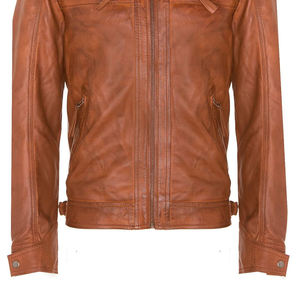 Blousons en cuir pour hommes, design moto, en peau de mouton, respirants, col montant, fins, pour l'hiver, vente en gros à prix abordable - Product Image 5