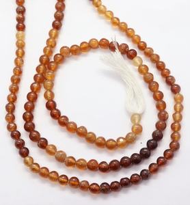 ลูกปัดเฮสโซไนต์ทรงกลมเรียบสีแดงเข้ม AAA ขนาด 5-5.5 มม. ลูกปัดพลอยเฮสโซไนต์ 13 นิ้ว ลูกปัดเฮสโซไนต์ทรงกลมธรรมชาติ - Product Image 1