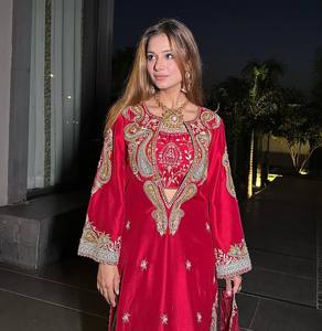 <b>Women</b> Red Silk Embroidered Anarkali Suit Indian Pakistani Traditional <b>Party</b> <b>Wear</b> - Product Image 3
