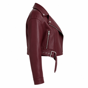 women burgundy leather <b>jacket</b> women cropped <b>biker</b> <b>jacket</b> women maroon moto <b>jacket</b> women vintage style <b>jacket</b> - Product Image 1