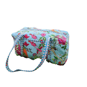 Pochette cosmétique à imprimé floral, taille moyenne, style bohème, fermeture éclair en textile, poignée souple, pochette de maquillage multifonction - Product Image 3