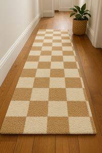 Tapis personnalisé blanc et doré en PET, antidérapant, à poils longs, pour intérieurs modernes et minimalistes, pique-nique, maison - Product Image 3