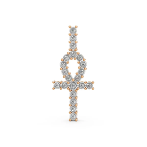 Lab Grown Diamond Ankh Cross Pendant <b>Necklace</b> 14K Yellow Gold Ankh Diamond Pendant for Men Women Spiritual Jewelry Gift - Product Image 1