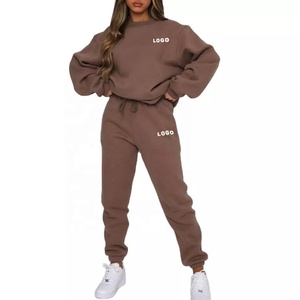 Custom Logo Unisex Sweatsuit Workout Fitness Fleece Plus Size Hoodie and Jogger Tracksuit Sweat Suits 2 Piece Set - Product Image 1