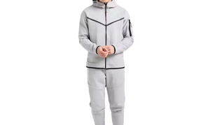 Conjunto Deportivo Informal para Hombre, con Capucha, de Secado Rápido, Transpirable, Resistente al Viento, de Manga Larga, para Invierno, Color Gris Marino - Product Image 6