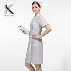 Wholesale Poly-Cotton Women's Lab Coat <b>Short</b> Sleeve Doctor Nurse Dress Long Sleeve Medical Uniforms <b>White</b> <b>Jacket</b> Lab Coat - Product Image 5