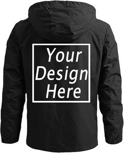 Veste coupe-vent à capuche pour homme, imperméable, imprimé cachemire, fermeture éclair intégrale, logo sur le devant, style streetwear décontracté, vêtement d'extérieur pour l'hiver - Product Image 2