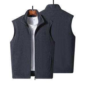 Gilet d'hiver décontracté pour homme de haute qualité en polaire sherpa, noir, sans manches, léger, avec poche latérale - Product Image 4