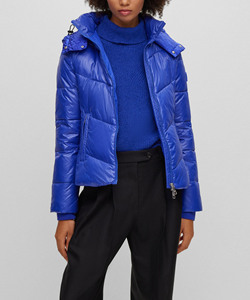 Casual Warm Breathable <b>Coat</b> Premium Quality Durable Washable <b>Ladies</b> Winter Waterproof <b>Lightweight</b> Solid Hooded Puffer jacket - Product Image 5