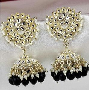Women's Multicolor Drop Earrings Indian Kashmiri Gold Plated Alloy with Flower Design Crystal & Rhinestone for Wedding Partywear - Product Image 1