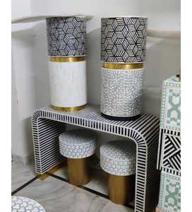 Plateau en os incrusté de nacre et de résine, plateau de service pour hôtel et restaurant, directement du fabricant - Product Image 4