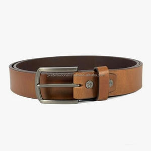 Cinturón casual de cuero de vaca Original de moda clásica para hombre, cinturón vaquero con hebilla de Metal plateado mate elegante y duradero - Product Image 1