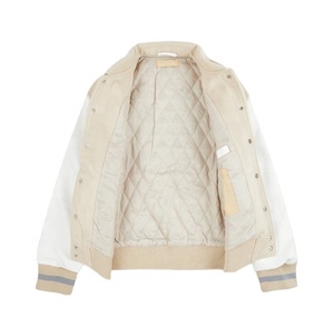 High Quality <b>Men</b> Full Custom Wool Varsity Baseball <b>Jacket</b> <b>Leather</b> Sleeves Quilted Lining Varsity <b>Jacket</b> For <b>Man</b> - Product Image 4