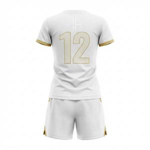 Uniforme de Fútbol Blanco para Mujer con Estampado Sublimado y Logotipo Blanco, 100% Poliéster de Alta Calidad, Manga Corta, RIVIAN ATLANTIC - Product Image 3