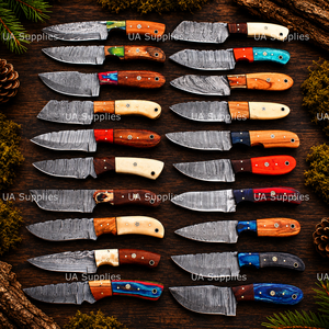 มีดล่าสัตว์เหล็กดามัสกัสพรีเมียม ด้ามจับแบบกำหนดเอง ใบมีดแบบ Fixed Blade ปลายแหลม ความหนา 0.5 มม. เกรดอุตสาหกรรม ความยาวรวม 8 นิ้ว 1 เล่ม - Product Image 3