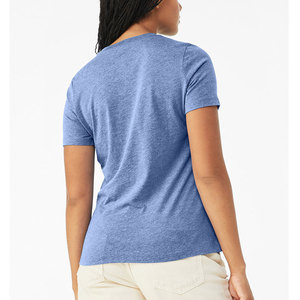 Camiseta de Mujer con Estampado Personalizado, 95/5 Algodón Poliéster Spandex, Elástica, Ajustada, Manga Corta, Cuello Redondo - Product Image 6