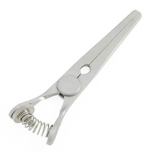 Pinza Glover Bulldog con tornillo de ajuste de resorte, diseño curvo de 9 cm, mandíbulas de 4 cm, para uso en instrumentos quirúrgicos y médicos, suministro con logotipo personalizado - Product Image 1