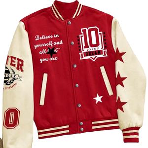 Chaqueta Universitaria de Punto para Mujer, Talla Grande, con Estampado Personalizado, Logotipo Personalizado, Resistente al Viento, Absorbente de Humedad, de Pana, Algodón y Lana - Product Image 1