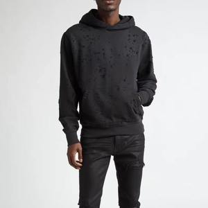 Sweat à capuche oversize zippé pour homme, style streetwear hiver, en polyester/coton respirant et à séchage rapide, noir - Product Image 2