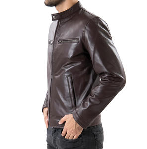 Servicio OEM, Chaqueta de Invierno para Hombre con Logotipo Personalizado, Chaqueta de Cuero Estándar con Cuello Alto, Impermeable, Resistente al Viento, Chaqueta de Motociclista con Logotipo Frontal, Abrigo Cálido - Product Image 2