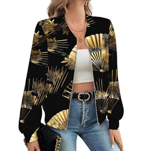 <b>Womens</b> Sheep Skin Bomber <b>Jackets</b> Long Sleeve Lightweight Windbreaker Outwear Tops for Stylish Everyday Fashion - Product Image 2