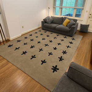 Handloom Wool and Viscose Area Rug Modern grey Color <b>Carpet</b> for Living Room Bedroom Home Decor New Year Valentine Gift - Product Image 3