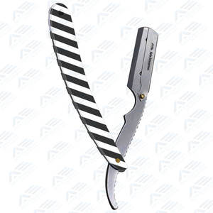 Navaja de Barbero Recta de Acero Inoxidable con Hojas Derby Individuales, Navaja de Afeitar de Filo Recto de Marca Privada para Corte de Cabello Profesional - Product Image 1