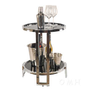 Anne Home Mesa Auxiliar Redonda con Marco Cromado para Sala de Estar 48.26Lx47.62Wx55.88H cm - Product Image 3