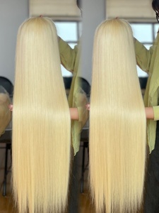 วิกผมตรง<span class=keywords><strong>สี</strong></span>แพลตตินัม 613 แบบเต็มศีรษะ ทำจากผมแท้บริสุทธิ์ วิกผมสีบลอนด์ขาว วิกผมลูกไม้ด้านหน้าสำหรับผู้หญิง - Product Image 5