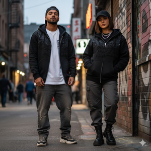 Sweats à capuche streetwear épais 100% coton molletonné, coupe oversize, effet délavé soleil, broderie appliquée personnalisée, fermeture éclair, prix abordables - Product Image 3