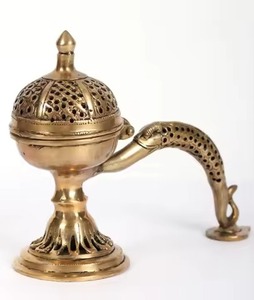 Brass Censer Incense <b>Burner</b> with Cross & Handle Vintage Church Altar Brass <b>Burner</b> <b>for</b> Prayer Worship Decoration Incense <b>Burner</b> - Product Image 2